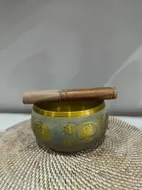 Cuenco Importado Himalaya Fundición Aluminio Con Baqueta
