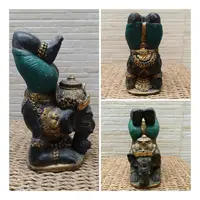 Estatua Resina 25cm Alto Pintadas Buda Ganesha Indonesia Om