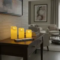 Juego 3 Velas Led C Movimiento Importadas De 11-9-7cm A Pila