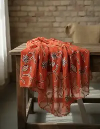 Dupatta Gasa De India. 2.10 X 0,90 Mts Importado Artesanal