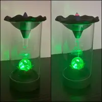 Cascada Humo 16 Cm Cristal Led Cambia Colores + 10 Conitos