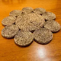 Individual D Indonesia Fibra Natural Plato Sitio Apoyafuente Marrón Claro Liso