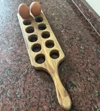 Huevera Portahuevos Docena Madera Decoracion Pushkar Marrón Claro