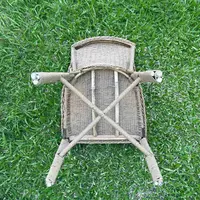 Silla Tejida En Fibra Natural Y Caña Sillon Artesanal Kraft Marrón Claro