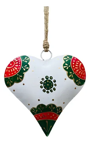 Movil Metal Pintado A Mano Importado  India Corazón Colgante Modelo 2