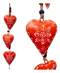 Tira 3 Corazones Importados India Metal Pintado Moviles Deco