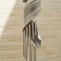 Llamador De Angel Importado Indonesia Con Bamboo Remolino Blanco