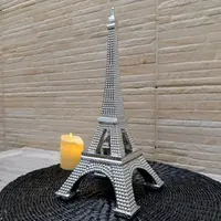 Torre Eiffel Decorativa En Resina Importada De Oriente  Plateado