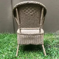 Sillón Artesanal Fibra Natural Y Caña Apto Galería Silla  Natural / Madera Clara Tejido Trenzado