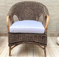 Sillon Artesanal Swan De Indonesia Seagrass-ratan Y Caña Marrón