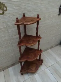 Mueble Esquinero Labrado Pintado Madera Teka De India 1.25 M Marrón