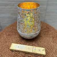 Fanal Hindu Porta Vela Metal Importado India Colgante O Pie Blanco Patinado
