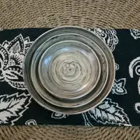 Set X 3 Unidades Bowl De Bamboo Importado Bandejas Apilables Marrón