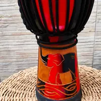 Djembe Instrumento Artesanal Importado Tambor Pushkar Tienda Rojo