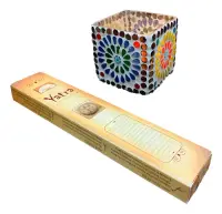 Fanal Porta Vela Importado India 8x8 Cm Cuadrado Venecitas