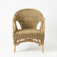 Sillon Artesanal Swan De Indonesia Seagrass-ratan Y Caña Marrón
