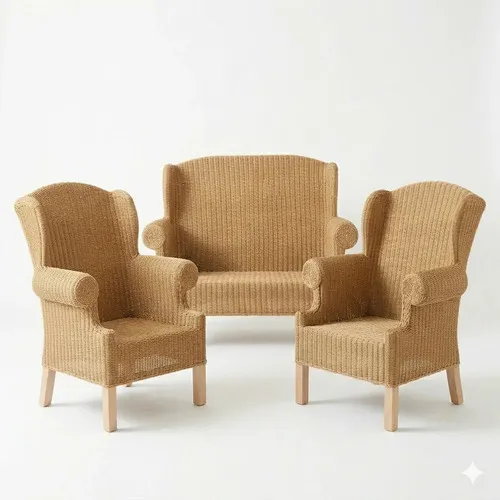 Juego Artesanal Sillones Living O Galería Pushkar Tienda Marrón Claro