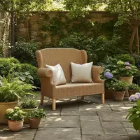 Sillon Artesanal Doble Bergere Kraft Y Madera Pushkar Tienda Marrón Claro Bergere