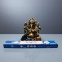 Estatuilla Resina Ganesha Reposando Traída D India Importado