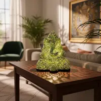 Lampara Ganesha Velador Venecita Hecha A Mano 35cm Importado Verde