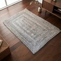 Alfombra Importada De India 100% Artesanal Tejida De Yute 150 Cm 90 M Beige