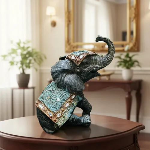 Elefante Abundancia Artesanal 20 Cm Importado Resina