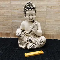 Estatua Buda Niño 65cm Resina Apto Exterior Ideal Jardin Blanco