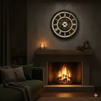 Reloj Importado Gigante De Pared Imponente Decoración Madera Negro