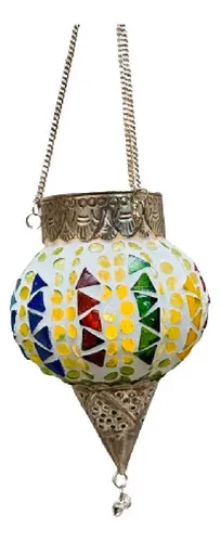 Fanal Colgante Venecitas Importado India Portavela 38x10cm