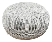 Puf Artesanal Nordico Pintado D Fibra Nartual Banco Mesa Zen
