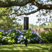 Llamador De Ángeles Negro Campana De Viento Minimalista Zen Negro
