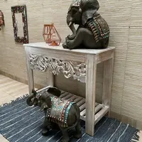Consola Importada Madera Oriente Recicl Recibidor Dressoir Blanco Patinado