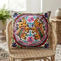 Fundas De Almohadón Bordado Hindu Decoración De India Modelo 8