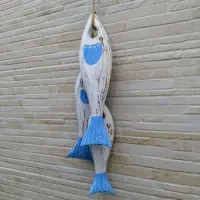 Movil Decorativo Tira Pez Artesanl Colgante Madera Indonesia
