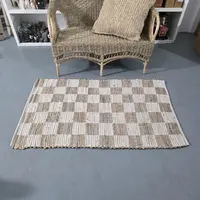 Alfombra Yute Artesanal Importada De India Pushkar Tienda 150 M 90 M Beige