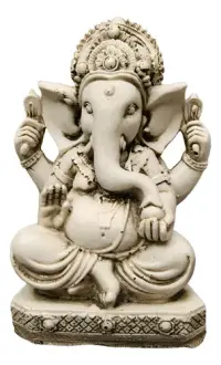 Estatuilla Resina Ganesha Traída De India Apto Exterior Blanco