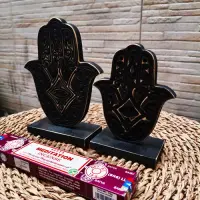 Juego Manos De Fatima C Pie Adorno Importado Pushkar Tienda Negro
