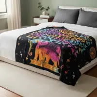 Manta Cubrecama De Algodón Hindu 2y1/2p Mandala Cubresillon