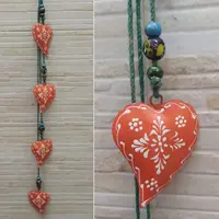 Movil Tira 4 Corazones Importados India Metal Pintado