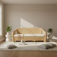 Sillón Triple De Ratán Importado Indonesia Pushkar Tienda Marrón