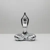 Figura Yoga Decorativa 23 Cm Estatuilla Posiciones D Oriente Plateado