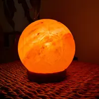 Lampara De Sal Pelota De Futbol Del Himalaya Importada Deco Madera