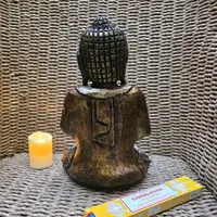 Buda En Madera De 30 Cm Importado India Tallado Y Barnizado Mix