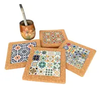 Posa Pava Fuente En Corcho/ceramica Cuadrado Importa Oriente
