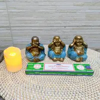 Budas Sabios En Resina Imporatos Indonesia 3 Piezas Artesnal