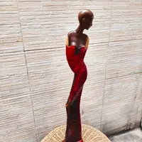 Estatuilla Africana Imagen Importada Oriente Madera Pushkar Marrón