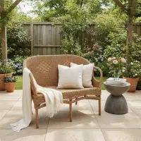 Sillón Doble Artesanal En Fibras Naturales Apto Galeria Deco