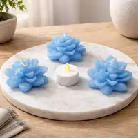 Set X3 Vela Flotante Decorativa Flor Suculenta Ideal Import
