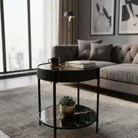 Mesa Reloj Ratona Diseño Moderno Importado Negro