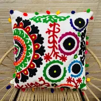 Funda De Almohadon India Bordados 50x50 Cm  Mandala Pushkar